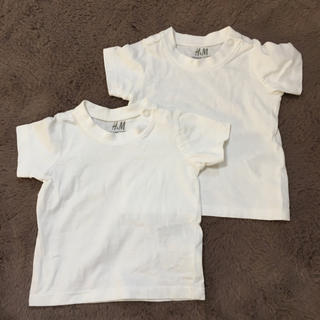 エイチアンドエム(H&M)のH&M ベビー 白Tシャツ2枚セット(Ｔシャツ)