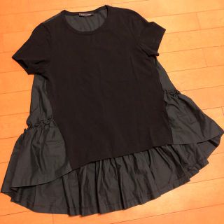 バーニーズニューヨーク(BARNEYS NEW YORK)の1度着用 YOKOCHAN 38トップス カットソー Tシャツ ヨーコチャン 黒(カットソー(半袖/袖なし))