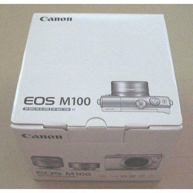 【在庫限り】 新品 - Canon キャノン ホワイト ダブルレンズキット M100 EOS デジタル一眼