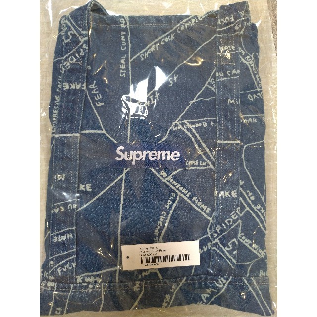 Supreme Gonz Map Denim Tote Washed Blue