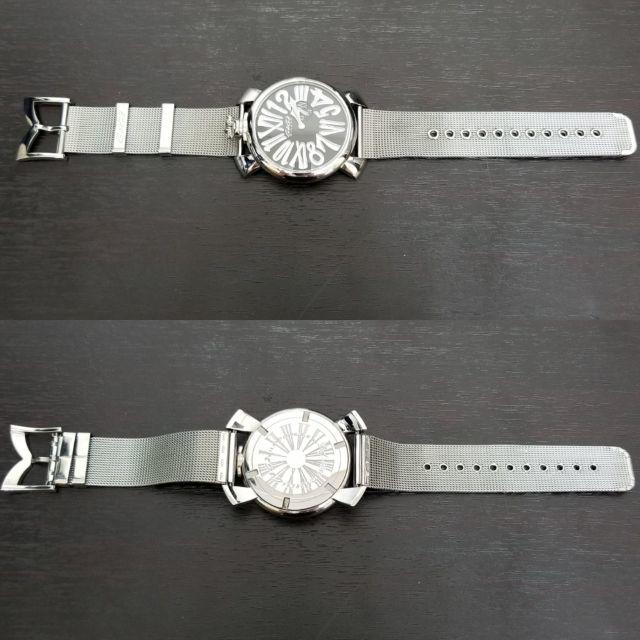 GaGa MILANO(ガガミラノ)のガガミラノ　腕時計　マヌアーレ　美品☆　シルバー×黒 メンズの時計(腕時計(アナログ))の商品写真