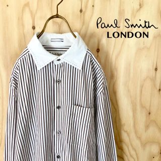 ポールスミス(Paul Smith)の【美品】Paul Smith LONDON ストライプシャツ ホワイト ブラウン(シャツ)