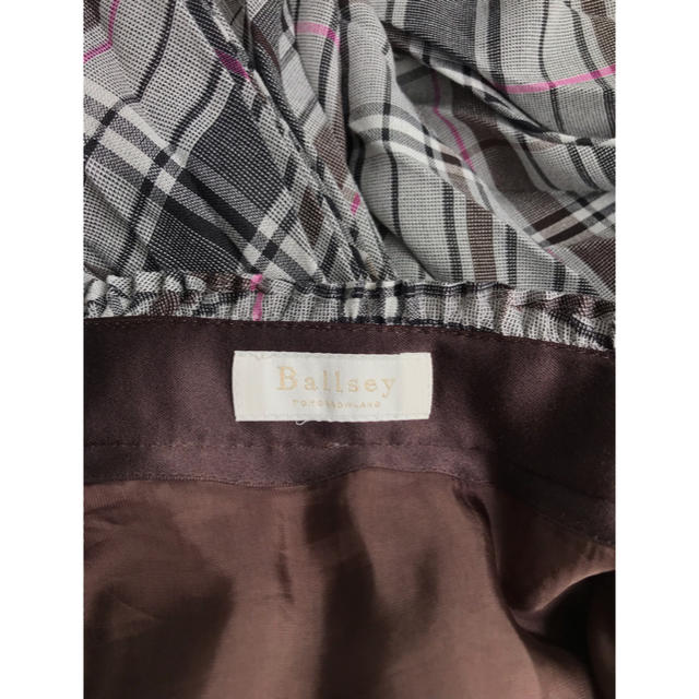 【美品】Tomorrowland ボイルチェックプリーツ アシンメトリースカート