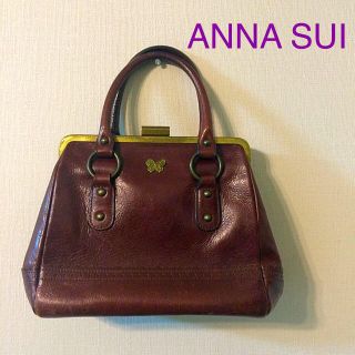 ANNA SUI - アナスイ⭐️がま口ブラウンレザーバッグの通販 by お ...