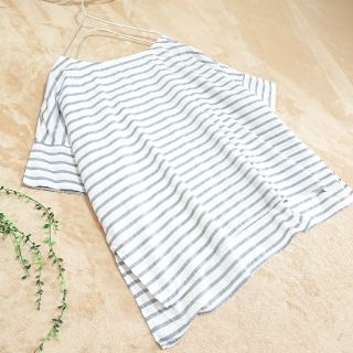 ムジルシリョウヒン(MUJI (無印良品))のMUJI *ボーダーコットンブラウス*(シャツ/ブラウス(半袖/袖なし))