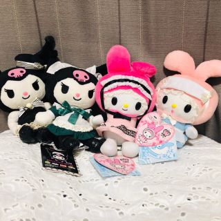 サンリオ(サンリオ)のマイメロディ クロミ ぬいぐるみ4体 メイドスタイル(キャラクターグッズ)