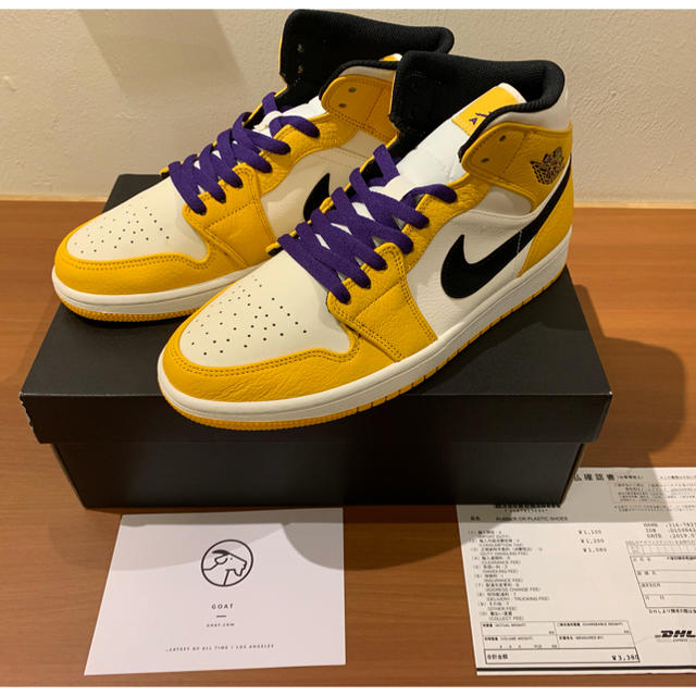 海外限定 NIKE AIRJORDAN1 MID SE LAYKERS 新品