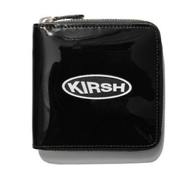 New kirsh pocket サークルロゴ 半財布 ブラックエナメル