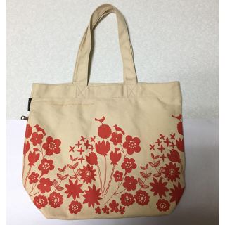 ルートート(ROOTOTE)の＊ROOTOTE＊（ルートート）キャンバス トートバッグ（ベージュ×レッド系）(トートバッグ)