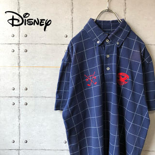 ディズニー(Disney)の【大人気】 disny ディズニー チェック 刺繍 ビッグサイズ ポロシャツ(ポロシャツ)