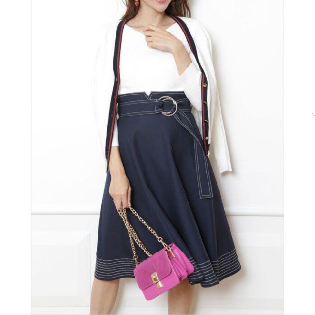 美品✨正規品✨アプワイザーリッシェ♡配色ステッチフレアスカート