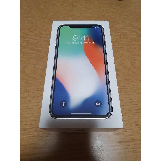 【Apple】iPhone X Silver 256GB 日本版SIMフリースマートフォン/携帯電話