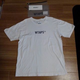 ダブルタップス(W)taps)のW)taps ダブルタップス ロゴTシャツ 白 Ｌサイズ タグ ジッパー付属品付(Tシャツ/カットソー(半袖/袖なし))