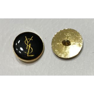 サンローラン(Saint Laurent)のイヴサンローラン★ボタン ブラック×ゴールド 20mm 正規品 柄A YSL(各種パーツ)