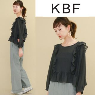 ケービーエフ(KBF)のakemey様専用＊タグ付き新品＊KBF シフォンフリルブラウス(シャツ/ブラウス(長袖/七分))