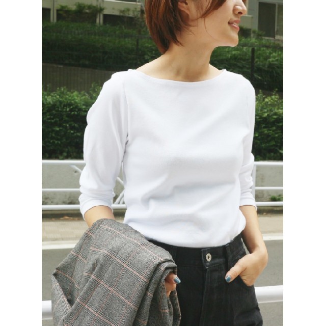 IENA(イエナ)の【mar様 専用】IENA / AURALEE 別注ボートネックTシャツ レディースのトップス(カットソー(長袖/七分))の商品写真