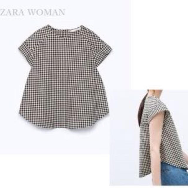 ZARA(ザラ)のzaraチェック柄トップス レディースのトップス(カットソー(半袖/袖なし))の商品写真