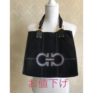 フェラガモ(Ferragamo)のフェラガモガンチーニ トートバック 黒 お値下げ ☆いちご☆様専用(トートバッグ)