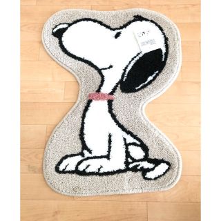 スヌーピー(SNOOPY)のSNOOPY スヌーピー アクセント マット  フロアマット ラグ ベージュ(ラグ)