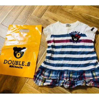 ダブルビー(DOUBLE.B)のイチゴ様専用★ミキハウス.ダブルビー★ビーコちゃんブルー系ワンピース90(ワンピース)