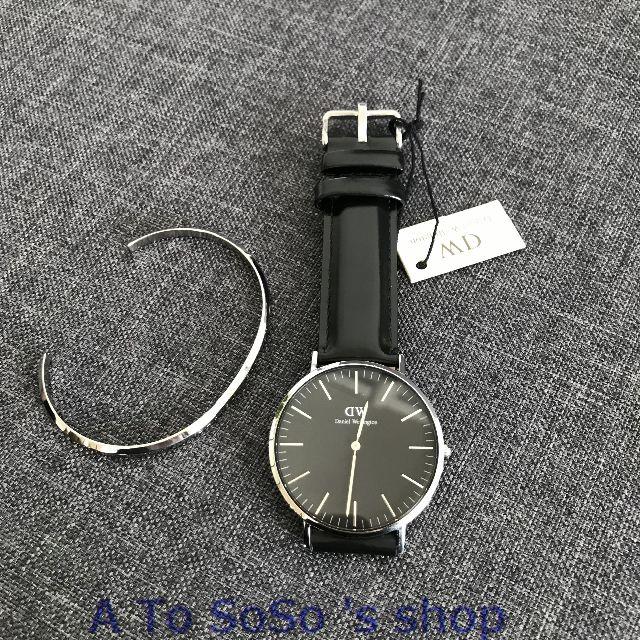 Daniel Wellington(ダニエルウェリントン)の限定お値下げDW 　セット BLACK 　SHEFFIELD　40MM　シルバー メンズの時計(腕時計(アナログ))の商品写真