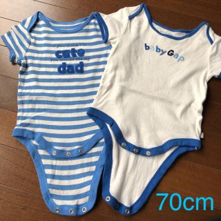 ベビーギャップ(babyGAP)のbaby  Gap  70cm  ロンパース  2枚  中古品です！(ロンパース)