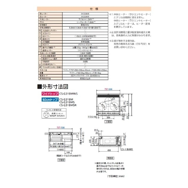 三菱電機(ミツビシデンキ)の【ゆうさん専用】[CS-G318M] 
三菱 IHクッキングヒーター M スマホ/家電/カメラの調理家電(調理機器)の商品写真