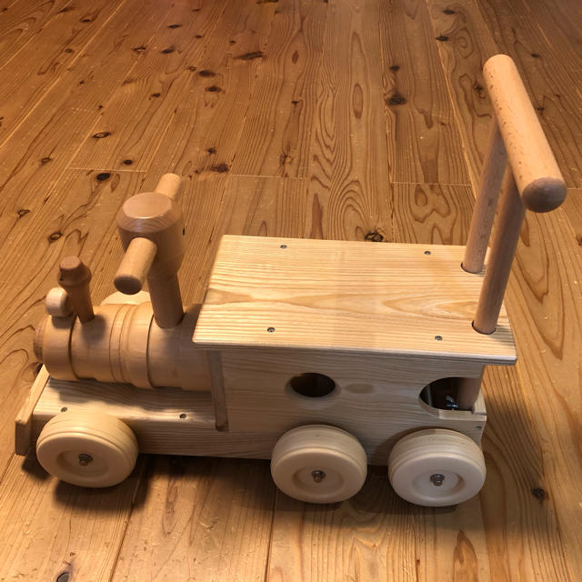 乗用玩具 手押し車 木製 汽車ポッポ