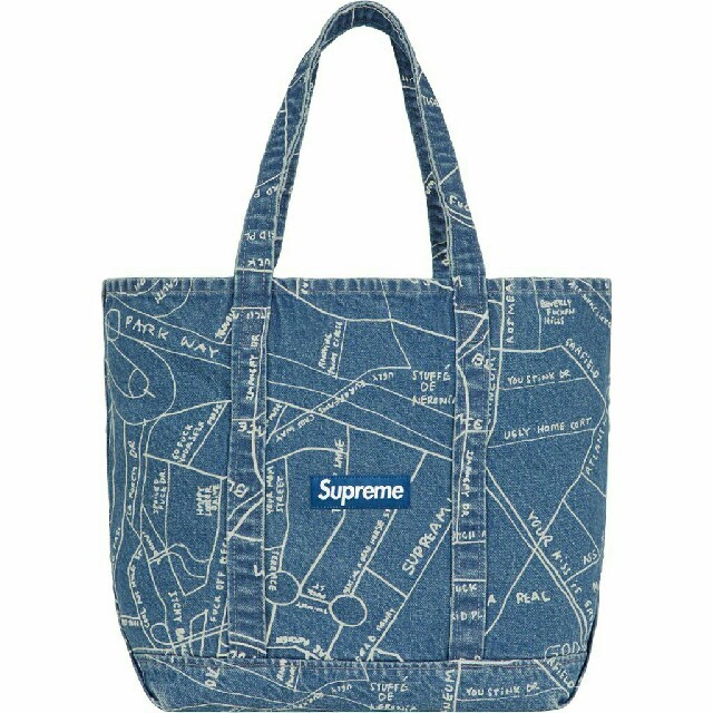 新品 Supreme19ss week14 Gonz Map DenimTote