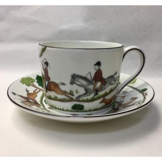 ウェッジウッド(WEDGWOOD)のウェッジウッド  ハンティングシーン カップ&ソーサー(グラス/カップ)