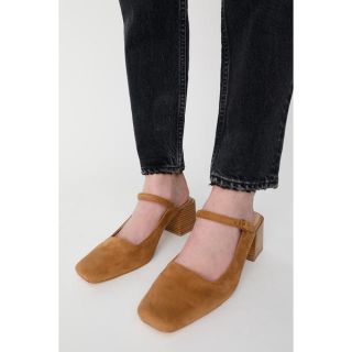 マウジー(moussy)のMOUSSY F/SUEDE SQUARE HEEL SANDALS(サンダル)