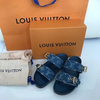 ルイヴィトン(LOUIS VUITTON)の新品同様❤️ルイヴィトン デニム サンダル ボンディア・ライン ミュール(サンダル)