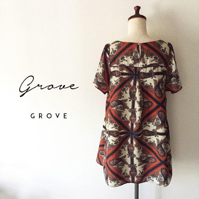 grove(グローブ)のグローブ☆スカーフ柄チュニックブラウス レディースのトップス(シャツ/ブラウス(半袖/袖なし))の商品写真