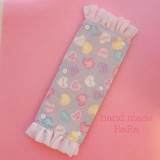 水筒の肩紐カバー♡ラベンダーキャンディハーツ♡(外出用品)