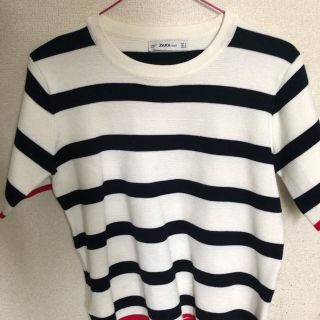 ザラ(ZARA)のZARA  ニット素材トップス(カットソー(半袖/袖なし))