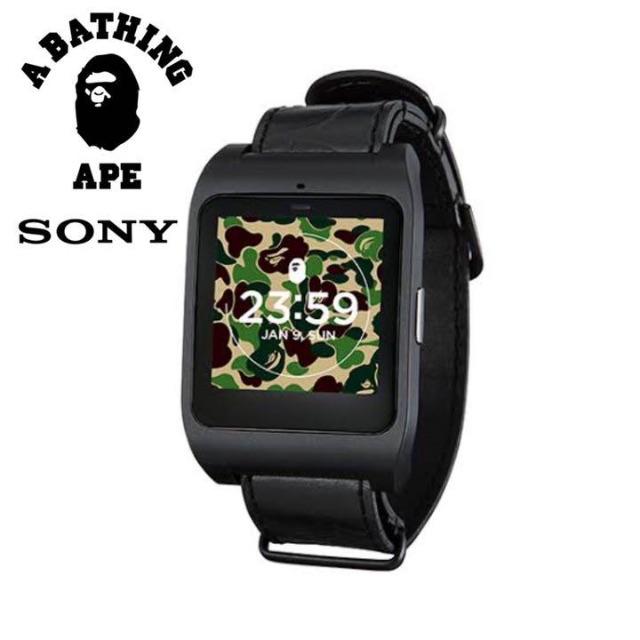 A BATHING APE(アベイシングエイプ)のA BATHING APE×SONY/SmartWatch3 本体＋ベルト メンズの時計(腕時計(デジタル))の商品写真