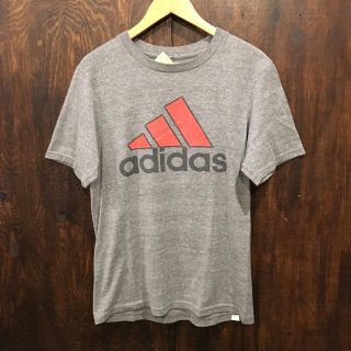 アディダス(adidas)のadidas アディダス Tシャツ ロゴプリント グレー Lサイズ 三角ロゴ(Tシャツ/カットソー(半袖/袖なし))