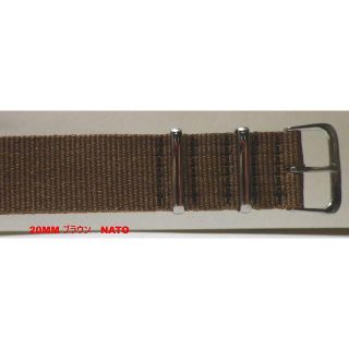 20MM NATO ミリタリー　ナイロンベルト新品　ブラウン(その他)