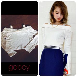 グースィー(goocy)のgoocy オフショルトップス(Tシャツ(長袖/七分))