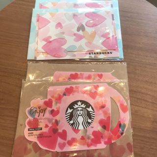 スターバックスコーヒー(Starbucks Coffee)のスターバックス ビバレッジカードなし マグカップ 2枚 ハート 2枚 計4枚(ラッピング/包装)