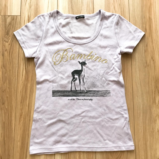 鹿柄 Tシャツ パープル レディースのトップス(Tシャツ(半袖/袖なし))の商品写真