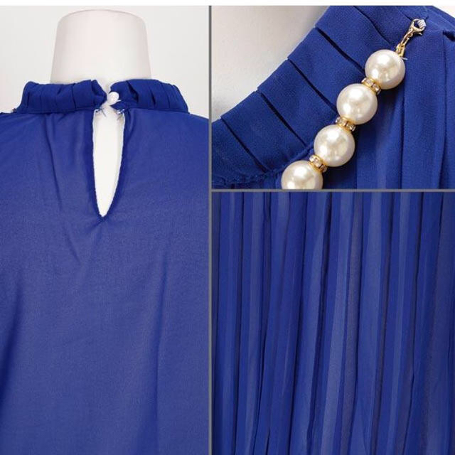プリーツシフォンミニワンピ レディースのフォーマル/ドレス(ミニドレス)の商品写真