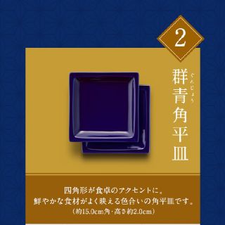 タチキチ(たち吉)のあいあい皿2019 群青角平皿(食器)