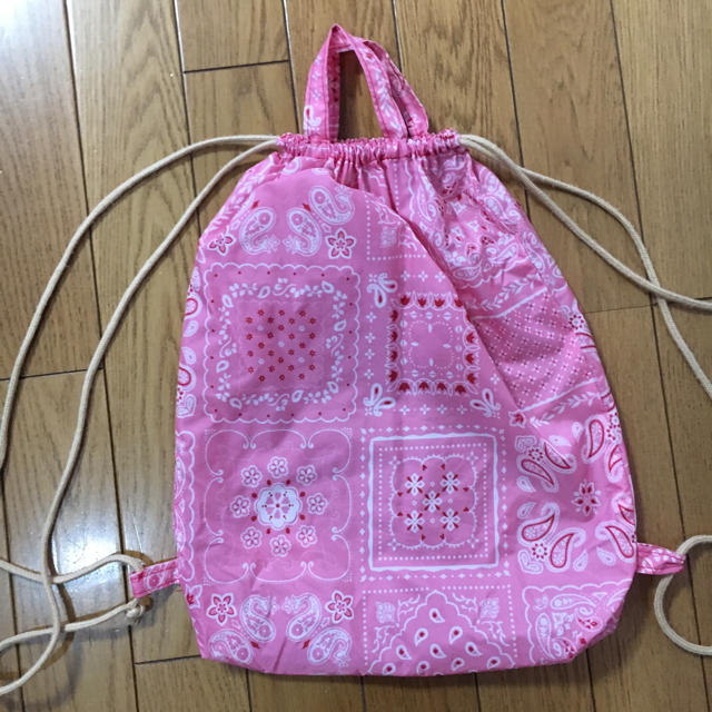 プールバック ☆ 女の子 プールバッグ ハンドメイド ナップサック キッズ/ベビー/マタニティのこども用バッグ(その他)の商品写真