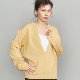 ビューティアンドユースユナイテッドアローズ(BEAUTY&YOUTH UNITED ARROWS)のディープスキッパーネックニット (ニット/セーター)