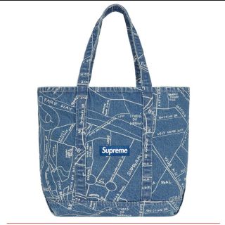 シュプリーム(Supreme)の【青】supreme Gonz Map Denim Tote デニム トート(トートバッグ)