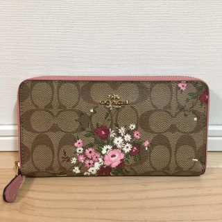 コーチ(COACH)の美品☆COACH☆花柄が素敵な長財布 ピンク(財布)