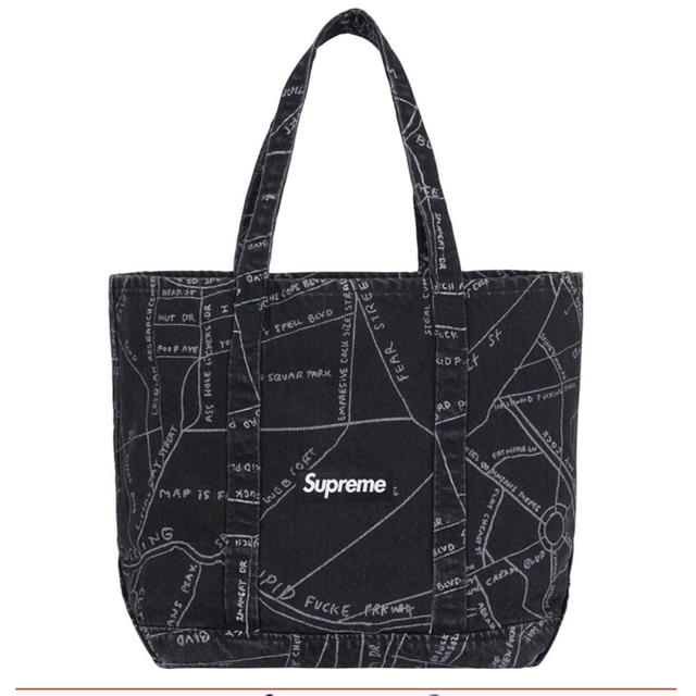 【黒】supreme Gonz Map Denim Tote デニム トート