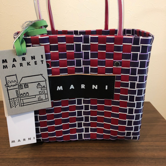 【高価値】  マルニフラワーカフェ  MARNI - Marni ピクニック バッグ  かごバッグ/ストローバッグ