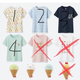 ユニクロ(UNIQLO)の昴7344さん専用 ユニクロすみっコぐらしTシャツ てのりぬいぐるみ付き(Tシャツ/カットソー)